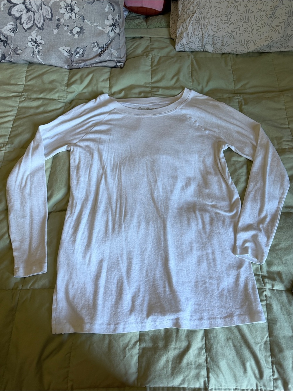 Eddie Bauer White Long Sleeve Crewneck Tee